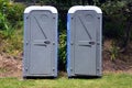 Two portable bathrooms Royalty Free Stock Photo