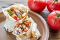 Two portions of chicken burrito Royalty Free Stock Photo