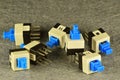 Two-position microswitches commutators with mechanical latching Royalty Free Stock Photo