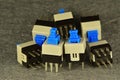 Two-position microswitches commutators with mechanical latching Royalty Free Stock Photo