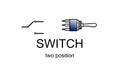 Two position switch icon and symbol