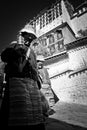 Two Potala Palace Devotees Lhasa Tibet