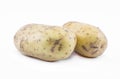 Two potatoes on a white background Royalty Free Stock Photo