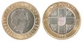 Two pound coin Royalty Free Stock Photo