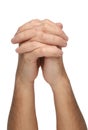 Two praying hands isolated Royalty Free Stock Photo