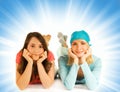 Two pretty teenage girls Royalty Free Stock Photo