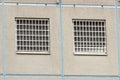 Two prison windows Royalty Free Stock Photo