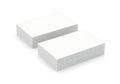 Two pristine white rectangular blocks standing upright against a white background Royalty Free Stock Photo