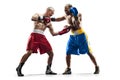 2 two professional box figters isolated on the white background