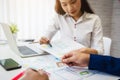 Two programmer working sketches for mobile phone application in office. User experience concept Royalty Free Stock Photo