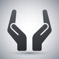 Vector two protecting hands icon