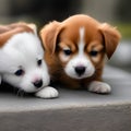 Two pups playing