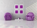Two purple armchair