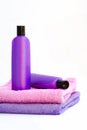 Two cosmetic bottles on isolated background Royalty Free Stock Photo