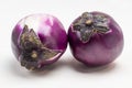 Two purple eggplants close up Royalty Free Stock Photo