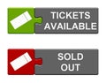 Two Puzzle Buttons green and red: Tickets Available and Sold Out