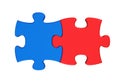Two Puzzle Pieces Isolated