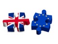 Two puzzle pieces - UK and EU. Brexit concept.