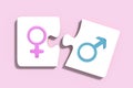 Two puzzles with women and men symbols Royalty Free Stock Photo