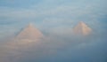 Two pyramids in CaÃÂ¯ro Egypt, taken form airplane.