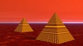 Two pyramids in red desert Royalty Free Stock Photo