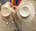 Two qualities of Panama hats made in Montecristi, Ecuador