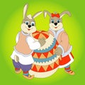 Two Rabbit Easter Egg Royalty Free Stock Photo