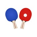 Two rackets for table tennis. Vecktor illustration on white background.