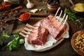 Two racks of lamb for preparing Oriental chops Royalty Free Stock Photo