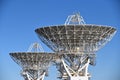 Two radio telescop antennas at Narrabri Observatory New South Wales Australia