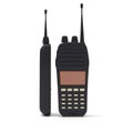Two radio transceivers. 3d rendering illustration on white background.