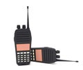 Two radio transceivers. 3d rendering illustration