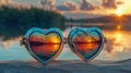 Two Rainbow Hearts Reflecting in a Field of Sunshine Royalty Free Stock Photo