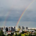 Two rainbows over the city