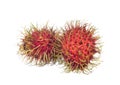 Two rambutans isolated on white