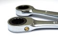 Two ratchet ring ended wrench Royalty Free Stock Photo