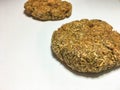 Two raw bread from whole grains green