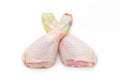 Two Raw chicken legs on white background. Organic Chicken. Healthy food Royalty Free Stock Photo