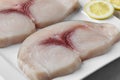 Two raw fresh swordfish fillets Royalty Free Stock Photo
