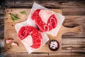 Two raw fresh veal shank meat for ossobuco Royalty Free Stock Photo