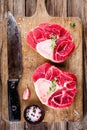 Two raw fresh veal shank meat for ossobuco Royalty Free Stock Photo