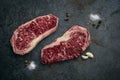 Two raw, fresh Wagyu marbled beef steaks Royalty Free Stock Photo