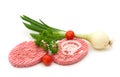 Two raw minced beef steak