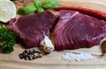 Raw tuna steaks Royalty Free Stock Photo