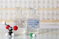 Two reagent bottles Royalty Free Stock Photo