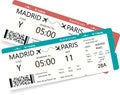 Two realistic boarding pass Royalty Free Stock Photo