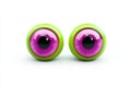 Two realistic human eyeballs, each with a green iris. (3D rendering) Royalty Free Stock Photo