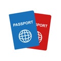 Two realistic international passports ID. Passport for identification person.