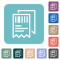 Two receipts with barcode outline rounded square flat icons Royalty Free Stock Photo