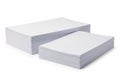 Two rectangular blocks of white rigid foam insulation material on a white background Royalty Free Stock Photo